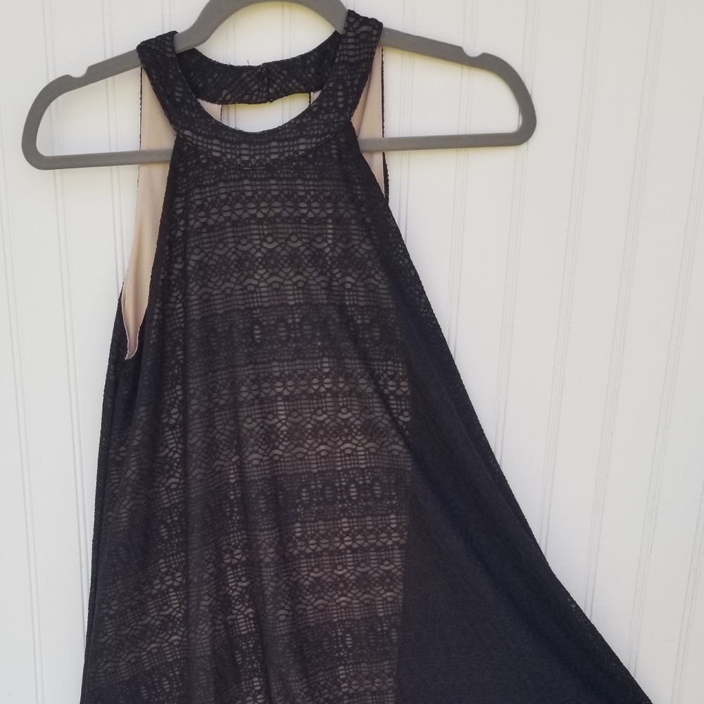 Olga small women's dress. Razor back Black Lace